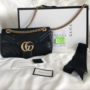 Gucci Marmont Small Black Matelasse Bag